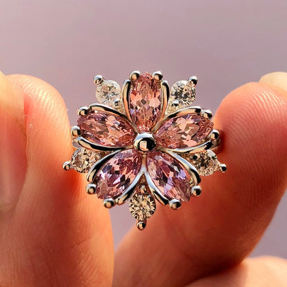 Anillo romántico con flores🌸Anillo de salud con terapia magnética