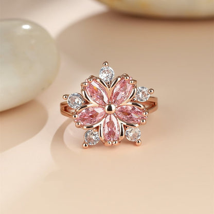 Anello romantico con fiori🌸Anello per la salute con terapia magnetica