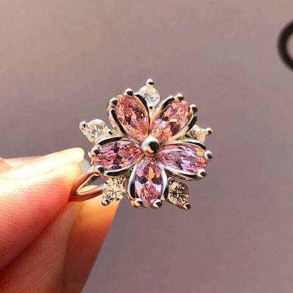 Anillo romántico con flores🌸Anillo de salud con terapia magnética