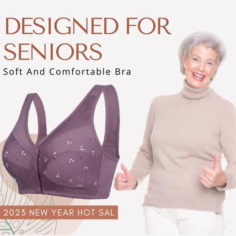 🌹Buy 2 Get 1 Free🌹Design for Senior Front Closure Cotton Bra🎀