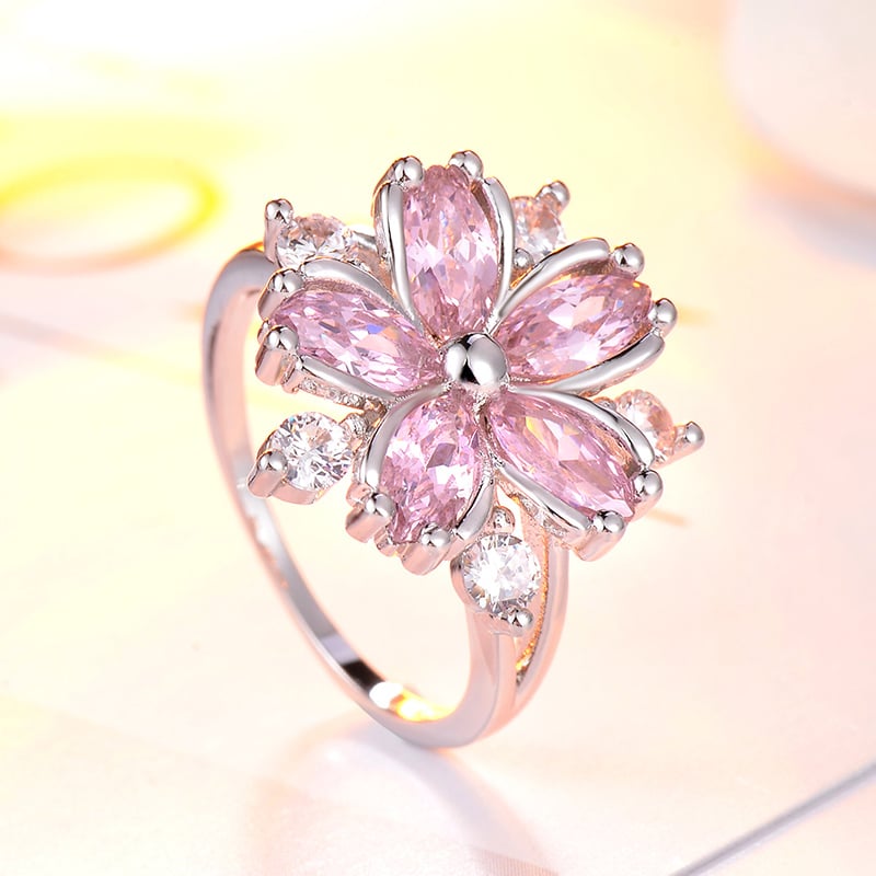 Anello romantico con fiori🌸Anello per la salute con terapia magnetica