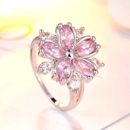 Anillo romántico con flores🌸Anillo de salud con terapia magnética