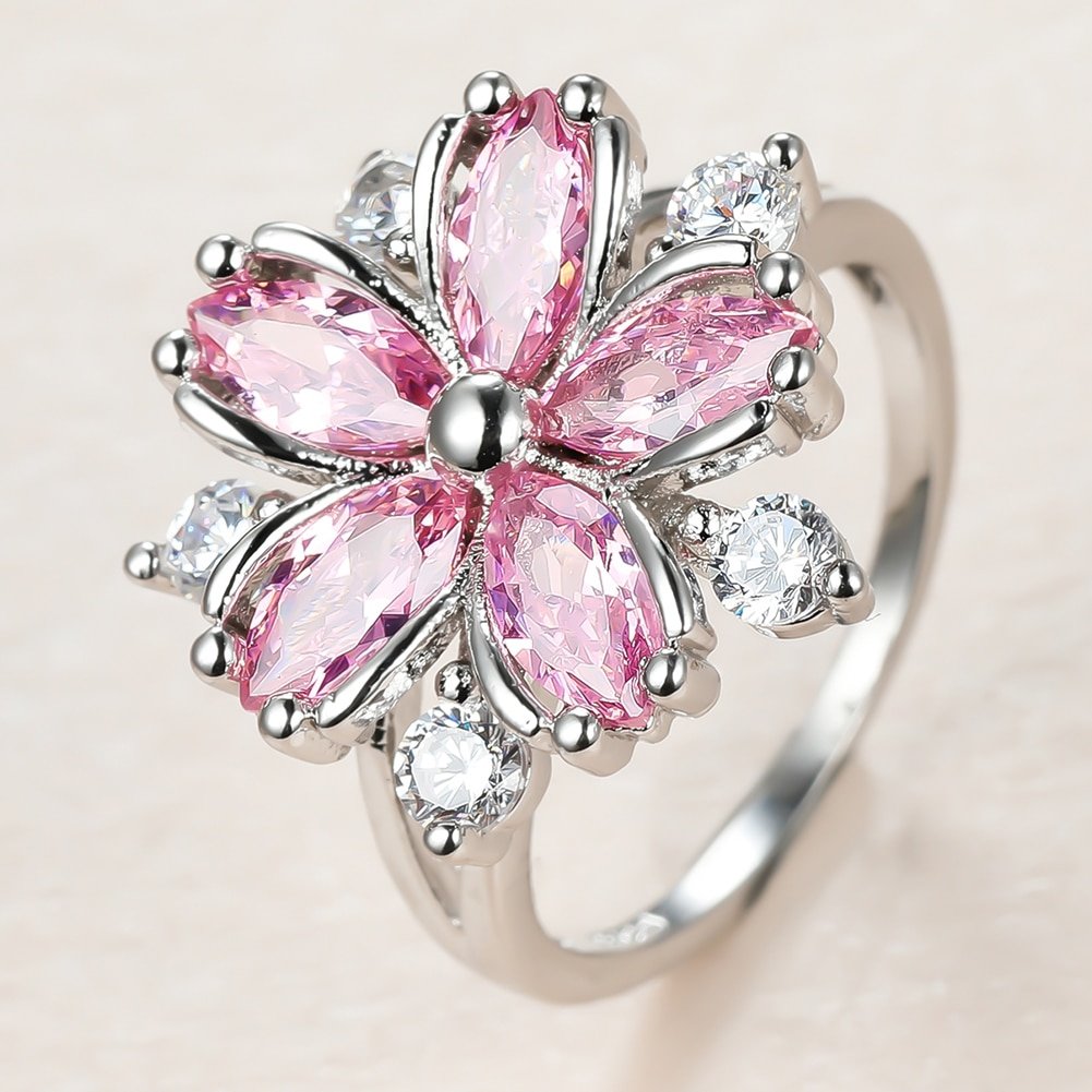 Anillo romántico con flores🌸Anillo de salud con terapia magnética