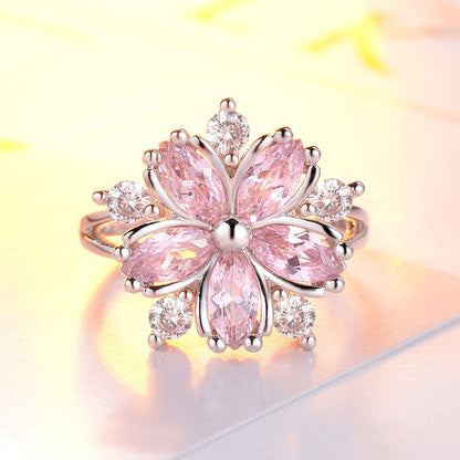 Anillo romántico con flores🌸Anillo de salud con terapia magnética